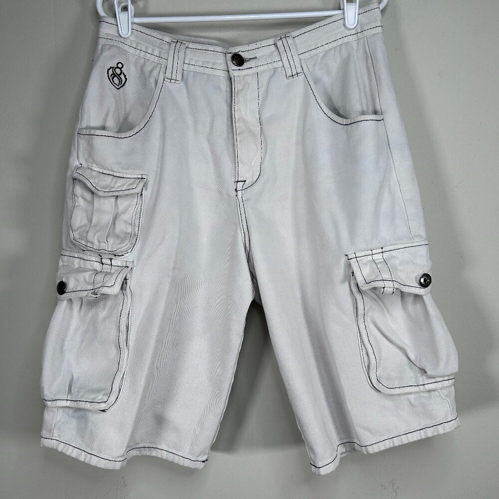 "Eight 732" Cargo Shorts Men's 36 Off-White 8/732nd Street Logo Casual